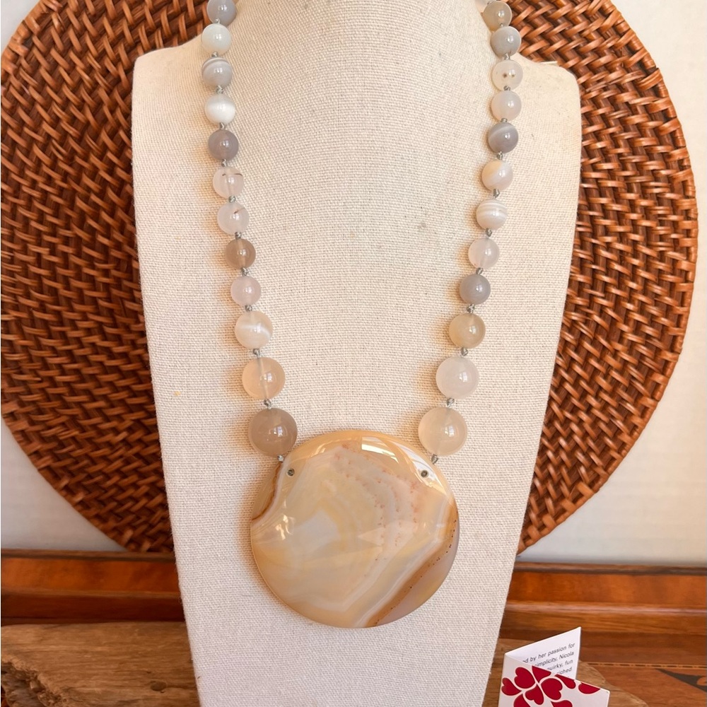 Lola Rose Banded Agate Disc Necklace India Statement HSN Gemstone 2011